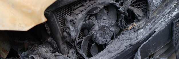 Photo burnt out car and faulty car wiring