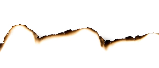 Photo burnt paper on a white background