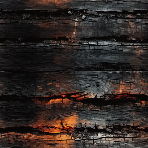 Photo a burnt wood with a fire on it and a fire on it