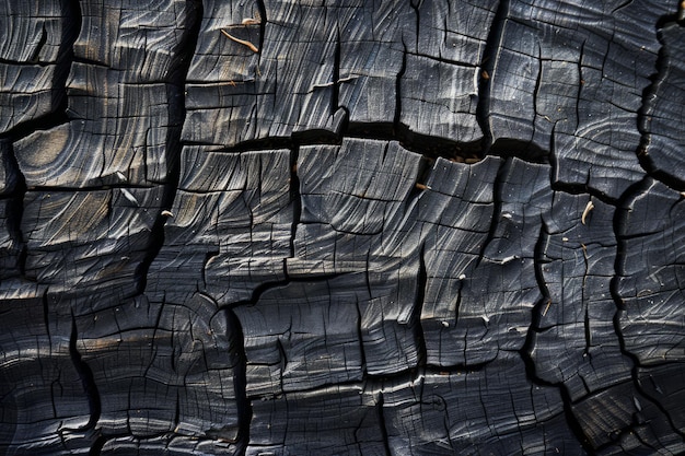 Burnt wooden board texture Charred wood texture Generative AI