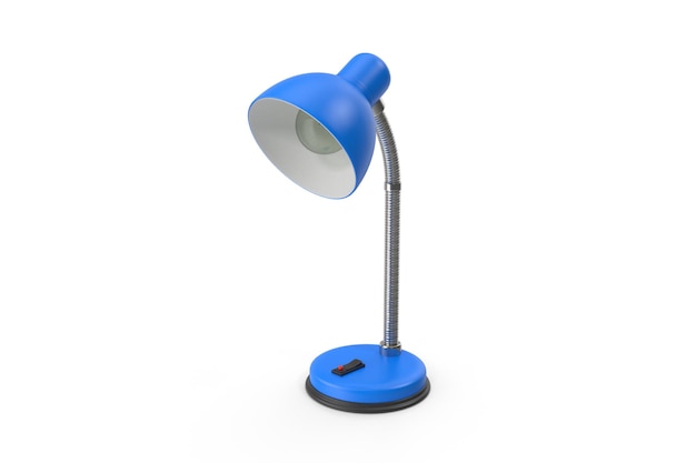 Foto buro lamp blauw 3d ontwerp