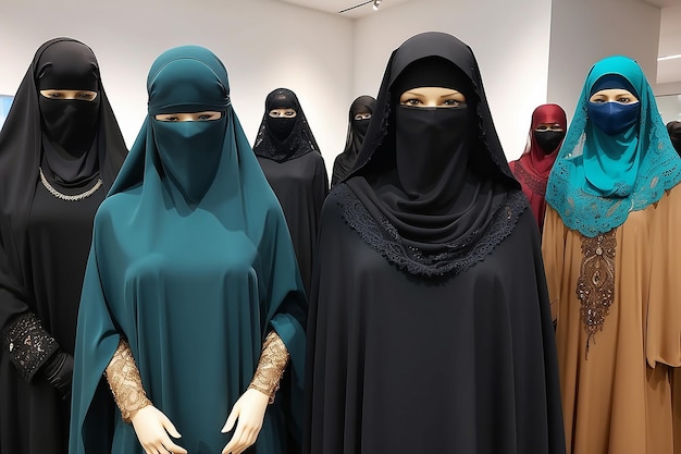 Burqa showroom dispaly on pakistani store