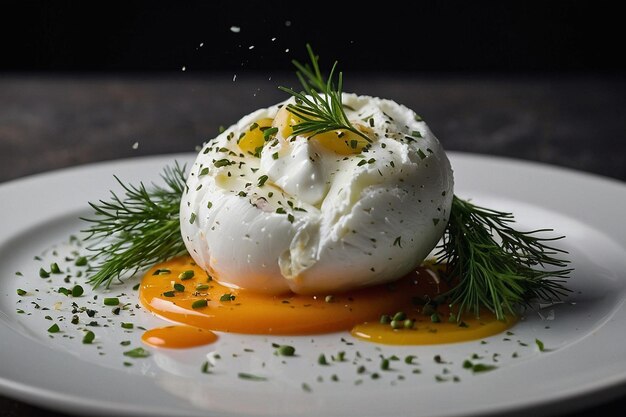 Foto burrata met verse dille