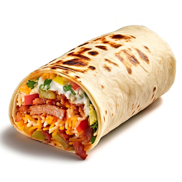 burrito geïsoleerd op een witte achtergrond