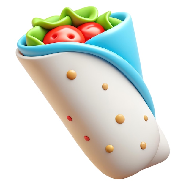 Photo burrito icon 3d render style isolated on white or transparent background cutout