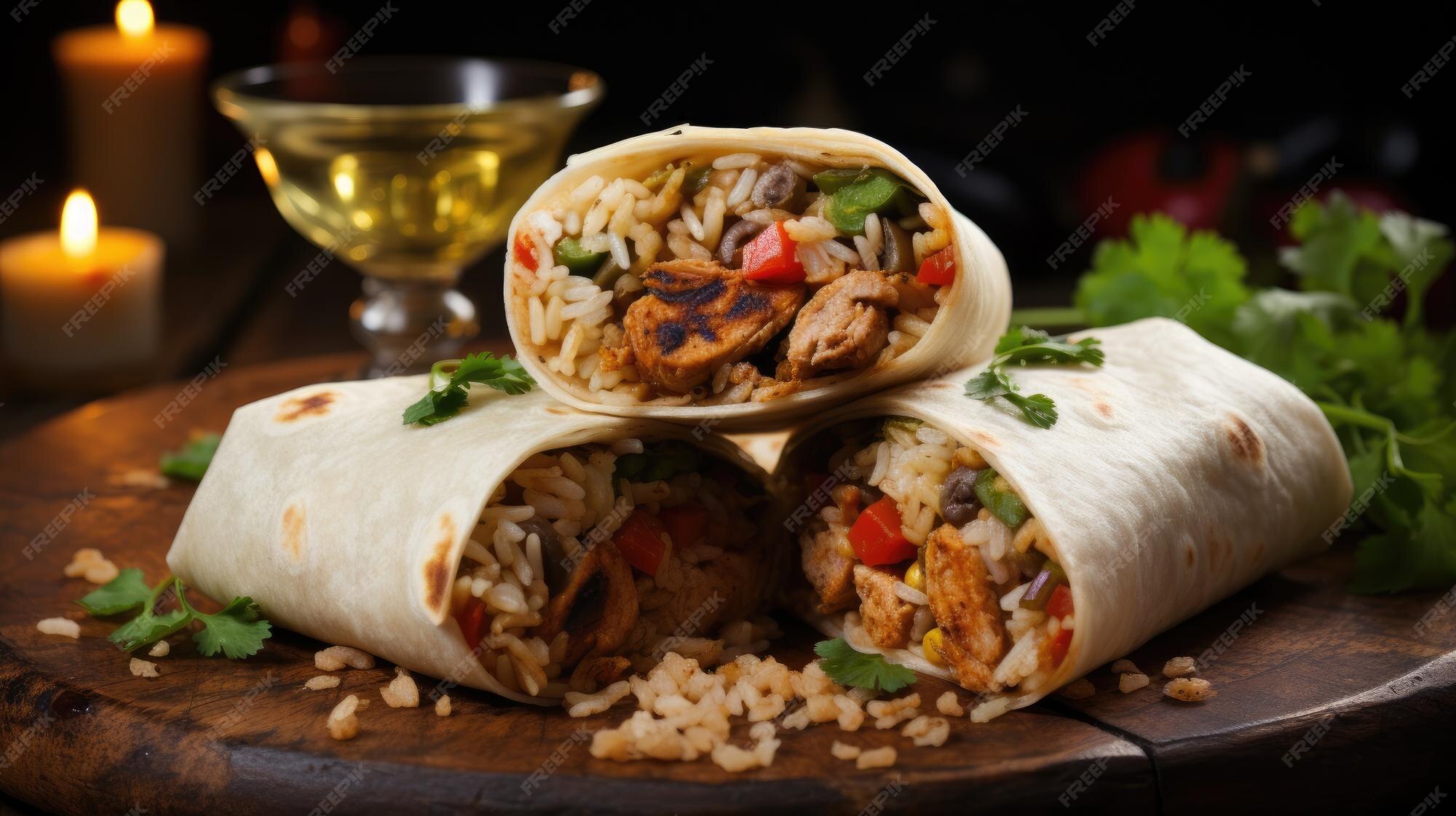 Burrito rice and chicken | Premium AI-generated image