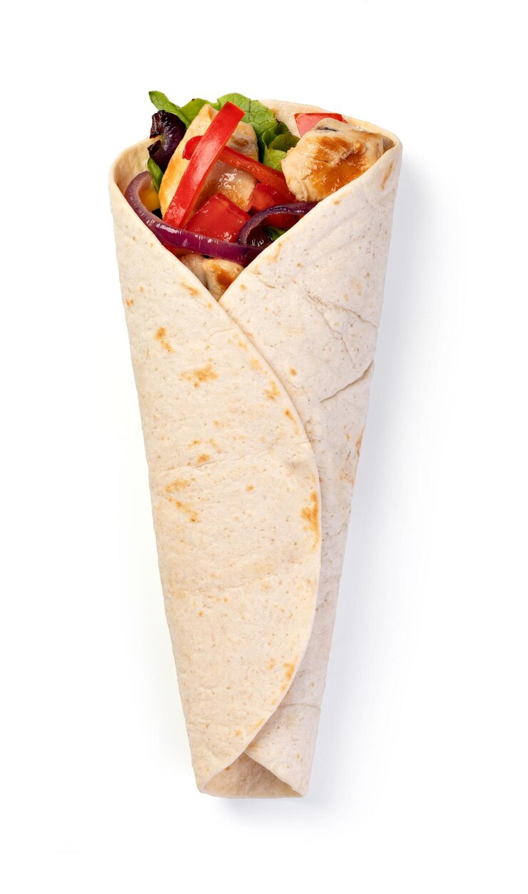 Photo burrito with vegetables and tortilla