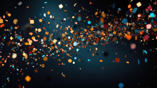 a burst of confetti in various vibrant colors