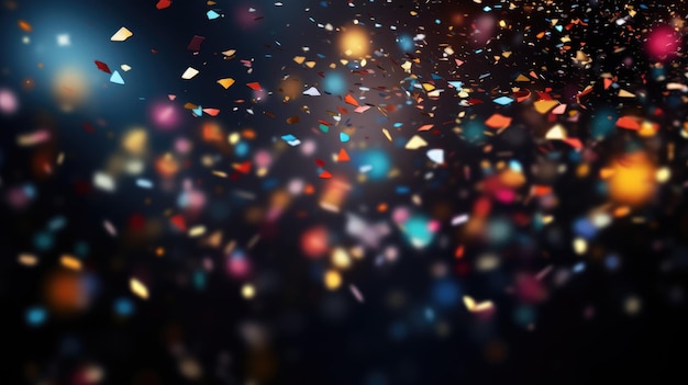 a burst of confetti in various vibrant colors