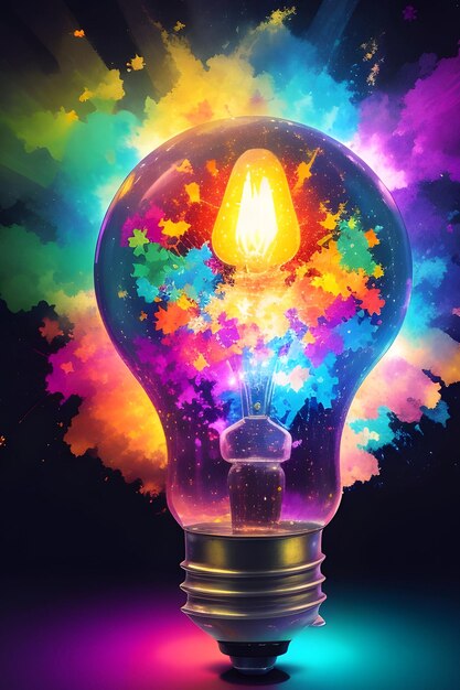Burst of creativity with this captivating image of a light bulb bursting