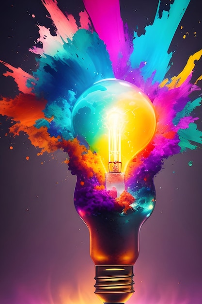 Burst of creativity with this captivating image of a light bulb bursting