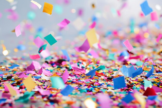 Burst of multicolor confetti