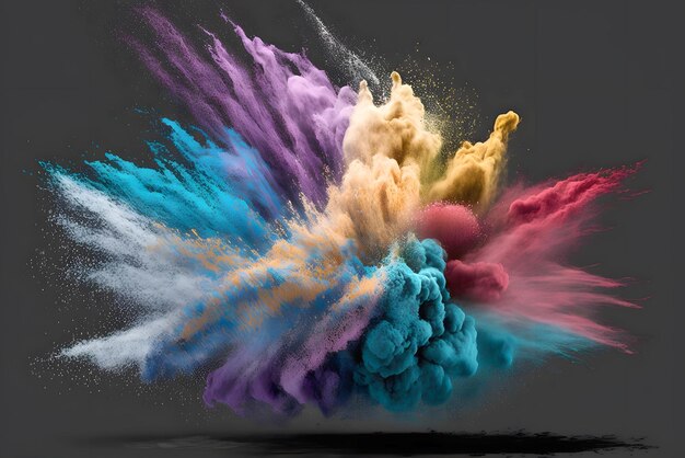 A Burst of Rainbow Dust on a Spotless White Background