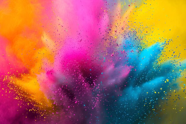 Un'esplosione di vivaci colori holi che creano un'esplosione vibrante