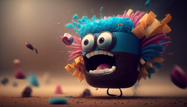 Bursting Cartoon Mascot for Memorable and Fun Marketing Campaigns