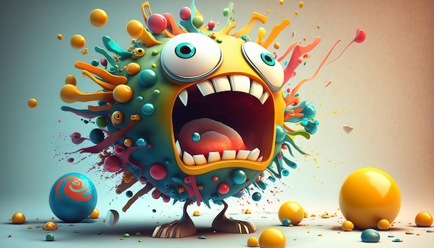 Bursting Cartoon Mascot for Memorable and Fun Marketing Campaigns