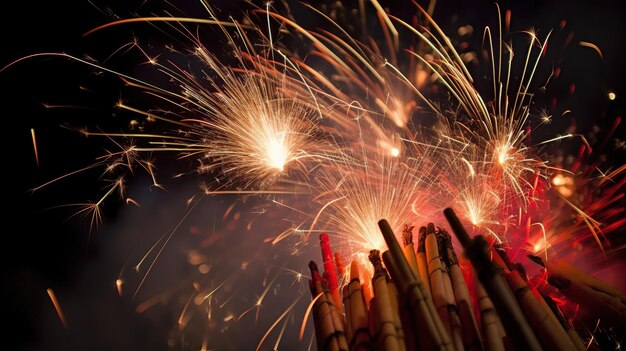 bursting firecrackers lighting