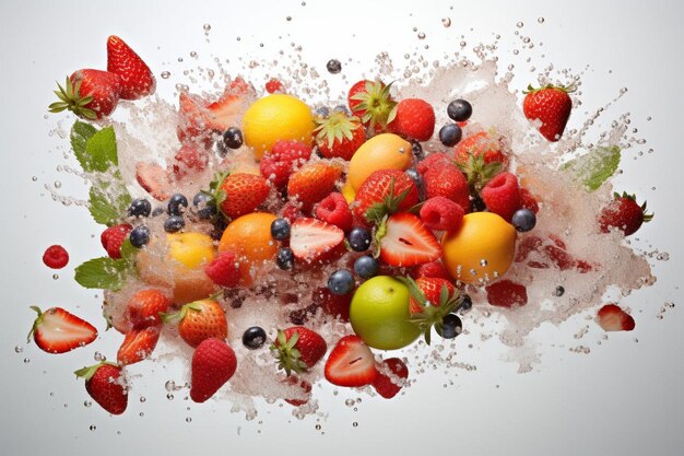 Foto immagine di bottiglia di succo sana di alta qualità, ricca di sapore fruttato su sfondo bianco