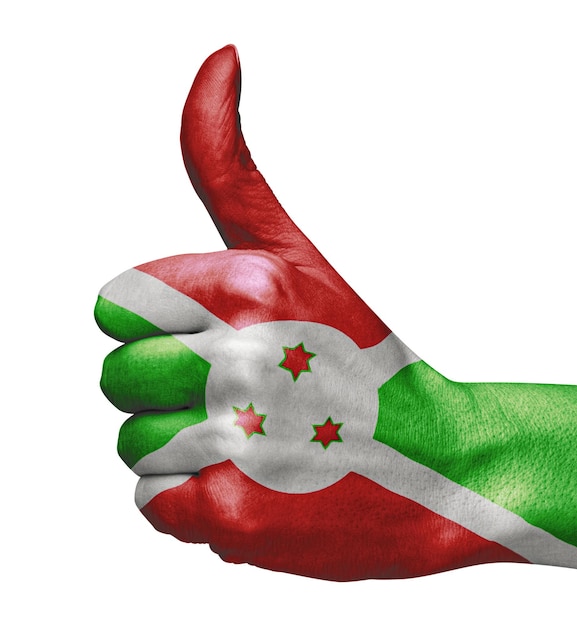 burundi flag on hand indicating approval