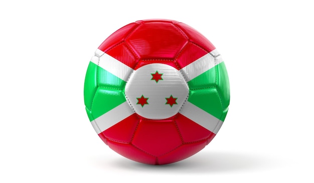 Photo burundi national flag on soccer ball 3d illustration