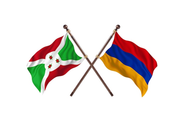 Burundi versus Armenië Twee landen vlaggen achtergrond