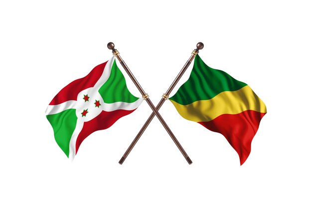 Burundi versus Congo Republiek van de twee landen vlaggen achtergrond