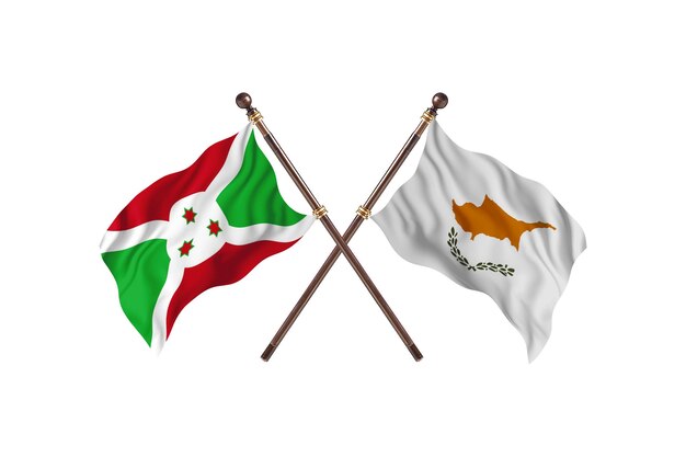 Burundi versus Cyprus Two Countries Flags Background