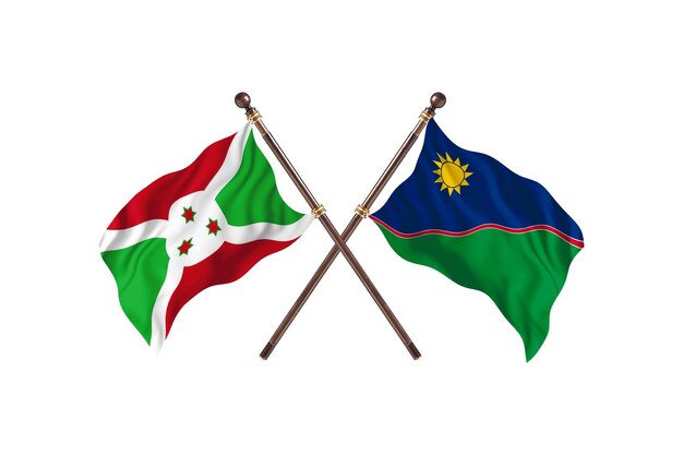Burundi versus Namibië Twee landen vlaggen achtergrond