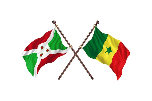 Burundi versus Senegal Two Countries Flags Background