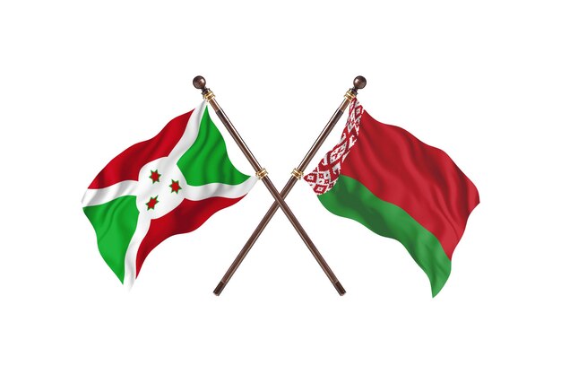 Burundi versus Wit-Rusland twee landen vlaggen achtergrond