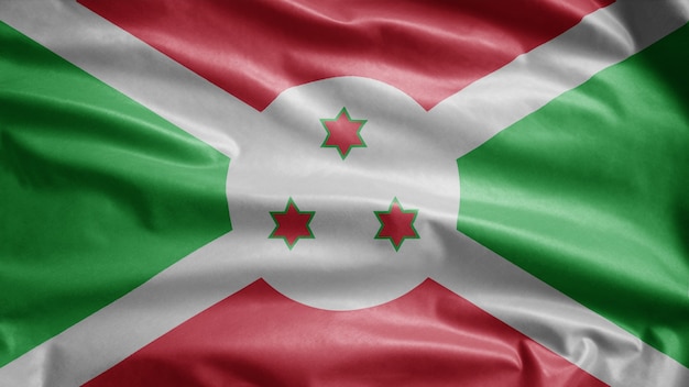 Burundian waving flag in the wind