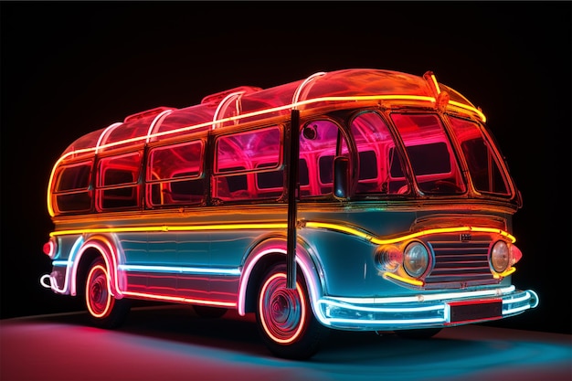 bus auto neon