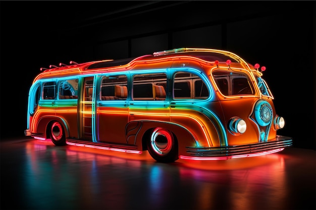 bus car neon