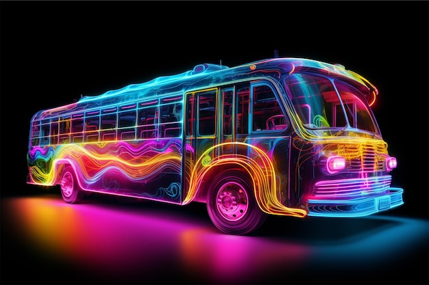 bus car neon