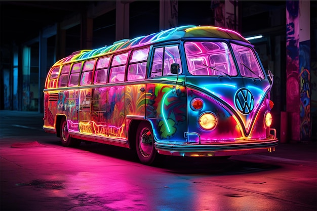 bus car neon