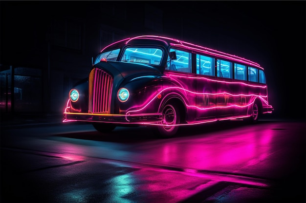 bus car neon