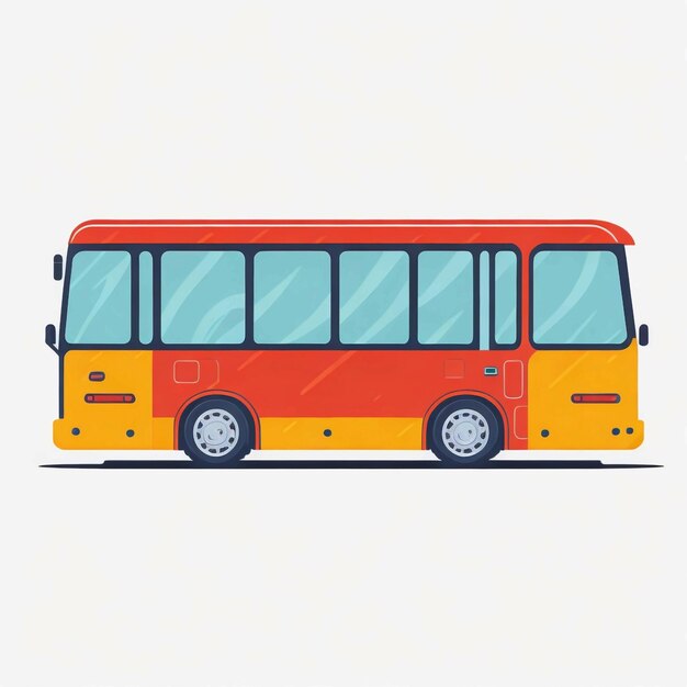 Foto bus cartoon stijl vector illustratie