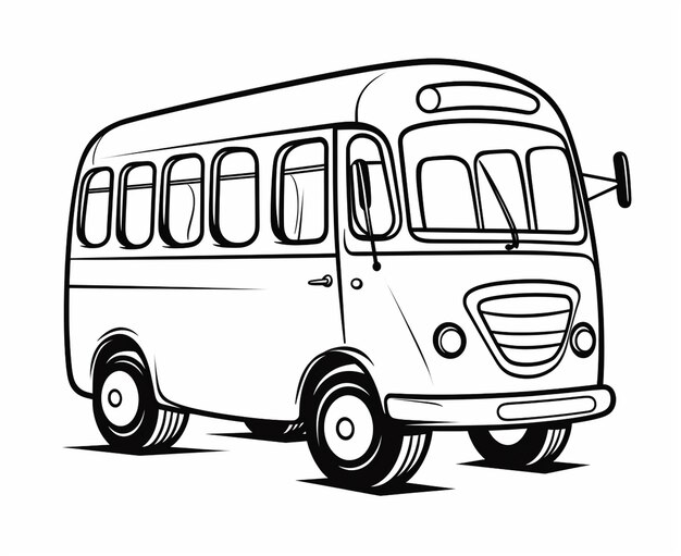 子供のためのバス 交通 印刷用のカラーページ