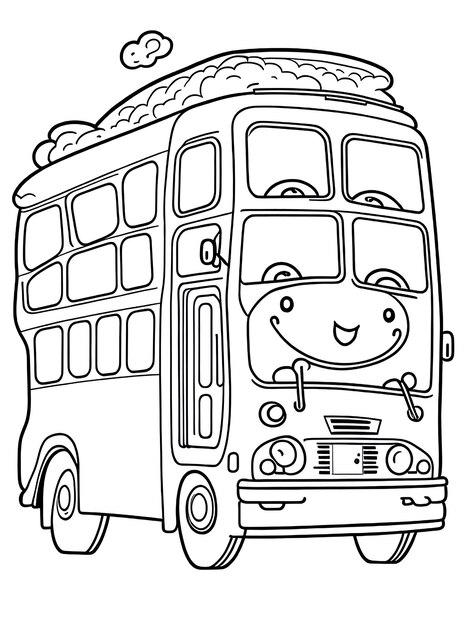 Photo bus coloring page for kids