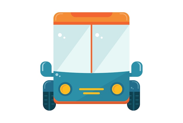 Bus illustration colored icon detailed transportation symbol vehicle shape sign artwork