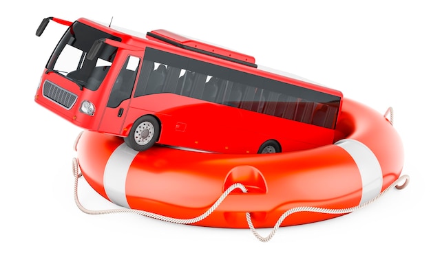 Bus met reddingsboei 3D-rendering