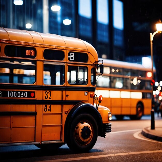 Foto autobus moderno trasporto pubblico urbano per le persone che viaggiano in città