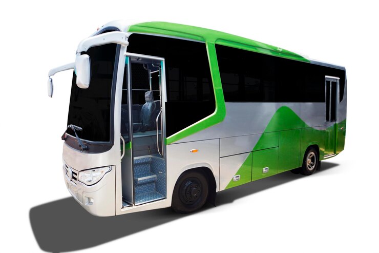 Foto bus op een witte achtergrond