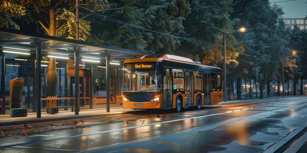 bus openbaar vervoer op een stadsstraat Generatieve AI