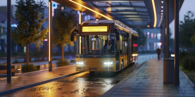 bus openbaar vervoer op een stadsstraat Generatieve AI