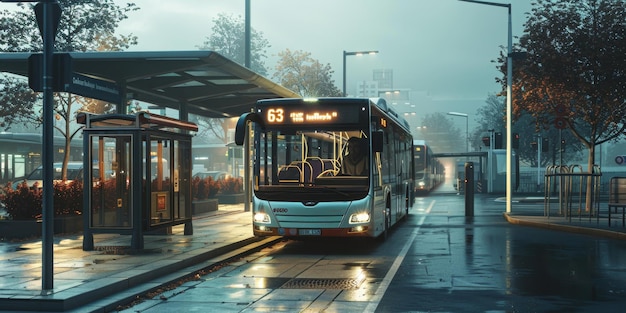 bus openbaar vervoer op een stadsstraat Generatieve AI