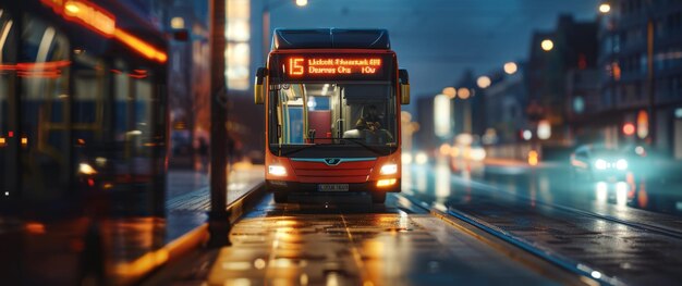 bus openbaar vervoer op een stadsstraat Generatieve AI