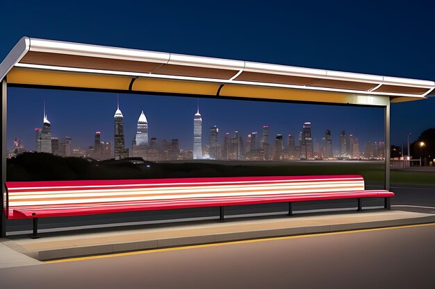 Photo bus stop billboard mockup