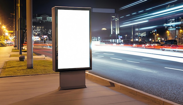 Bus stop billboard on the street