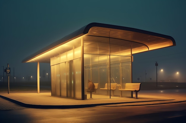 A bus stop illustration